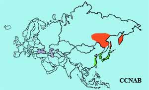 Falcated Duck range map